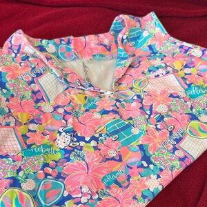 Lulu-B Vibrant Pickleball Floral Top
